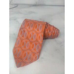 CITY OF LONDON Men's Tie Orange Blue Circles Geo 60"L 3.75"W